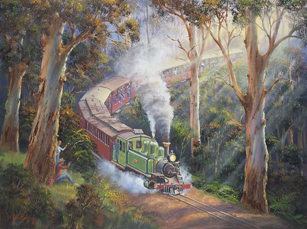 Puffing Billy In Sherbrook Forest by John Bradley art print