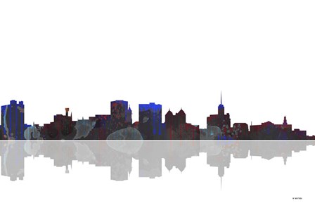 Buffalo New York Skyline BW 1 by Marlene Watson art print