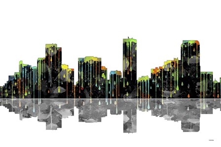 Denver Colorado Skyline BW 1 by Marlene Watson art print