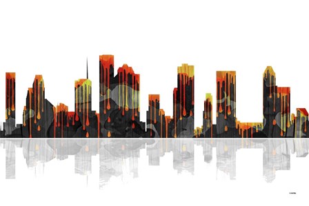 Houston Texas Skyline BW 1 by Marlene Watson art print