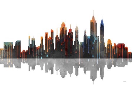 New York New York Skyline BW 2 by Marlene Watson art print