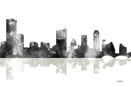 Austin Texas Skyline BG 1 by Marlene Watson art print