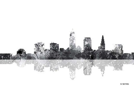 Cleveland Ohio Skyline BG 1 by Marlene Watson art print