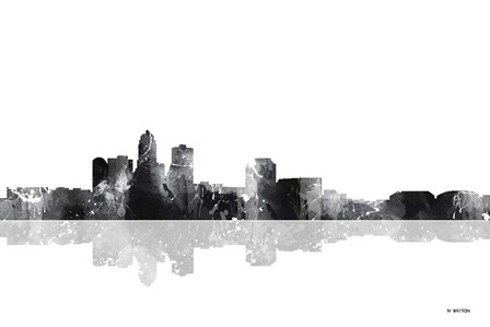 Des Moines Iowa Skyline BG 1 by Marlene Watson art print
