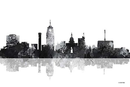 Lansing Michigan Skylines BG 1 by Marlene Watson art print