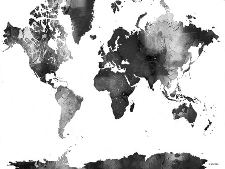 World Map BG 1 by Marlene Watson art print