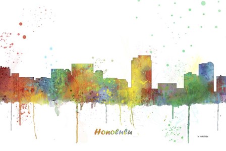 Honolulu Hawaii Skyline by Marlene Watson art print