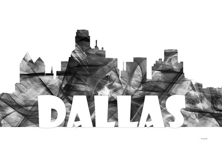 Dallas Texas Skyline BG 2 by Marlene Watson art print