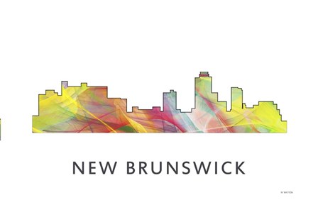 New Brunswick New Jersey Skyline Wb1 by Marlene Watson art print