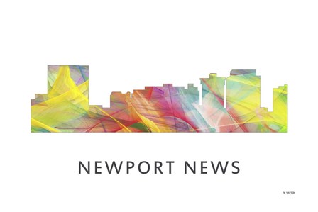 Newport News Virginia Skyline by Marlene Watson art print
