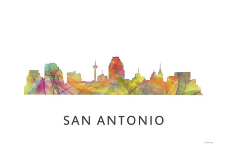 San Antonio Texas Skyline by Marlene Watson art print