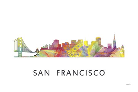 San Francisco California Skyline by Marlene Watson art print