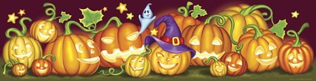 Pumpkins a Border by Olga and Alexey Drozdov art print