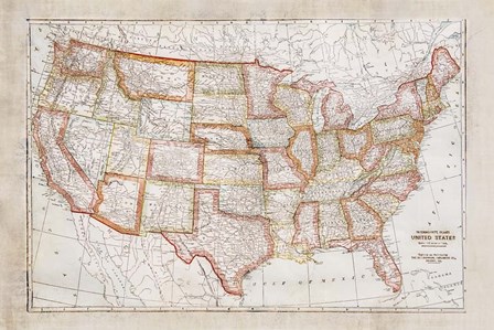 Map of USA by Ramona Murdock art print