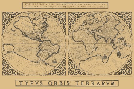 Mercator&#39;s World Map, 1524 by Gerardus Mercator art print