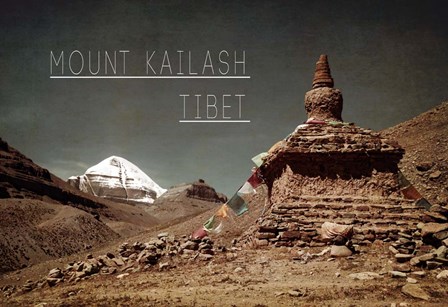 Vintage Mount Kailash, Tibet, Asia by Take Me Away art print