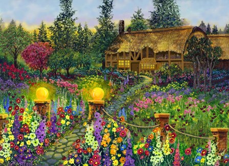 Country Cottage by Bonnie B. Cook art print