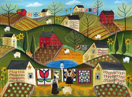 Country Garden Folk Art Quilts by Cheryl Bartley art print