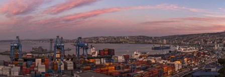 Dawn at Paseo 21 de Mayo, Playa Ancha, ValparaA-so, Chile by Panoramic Images art print