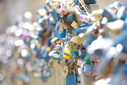 Abundance of Love Padlocks on Railings, Prague by Panoramic Images art print