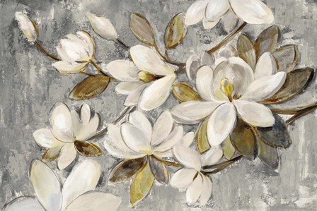 Magnolia Simplicity Neutral Gray by Silvia Vassileva art print