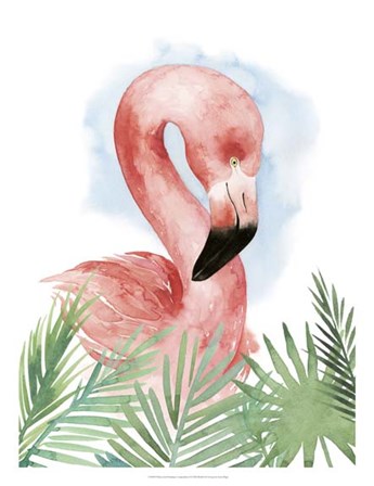 Watercolor Flamingo Composition I by Grace Popp art print