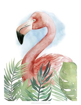 Watercolor Flamingo Composition II by Grace Popp art print