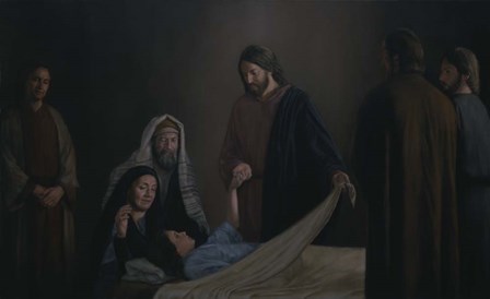 Jesus Raising The Daughter Of Jairus by David Lindsley art print