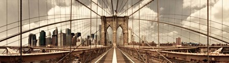 Brooklyn Bridge (sepia) by Shelley Lake art print