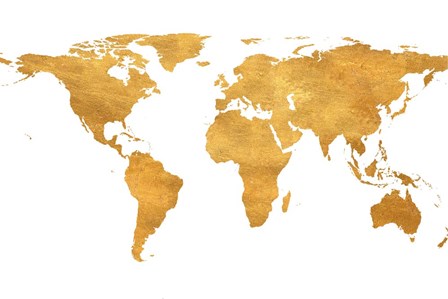 Gold World Map by SD Graphics Studio art print