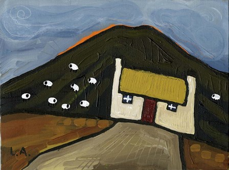 Sheep on the Hill by Cherry Pie Studios art print