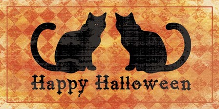 Cats - Happy Halloween by Erin Clark art print