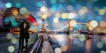 Kissing in London by Dianne Loumer art print