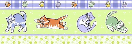 Fun Kitties Border by Geraldine Aikman art print