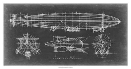 Airship Blueprint by Ethan Harper art print