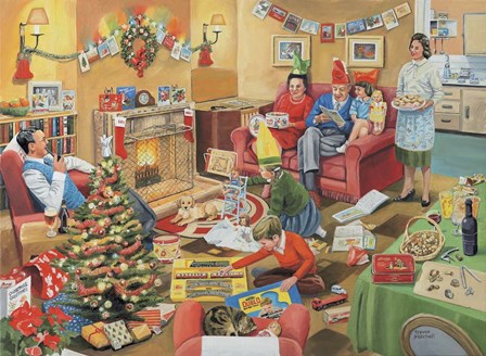A 50's Family Christmas by Trevor Mitchell art print