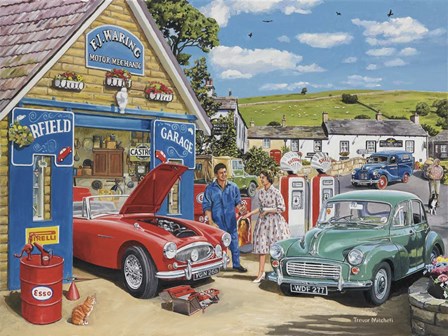 The Village Garage by Trevor Mitchell art print