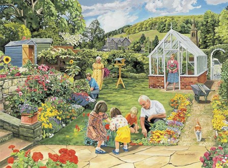 Gardening With Grandad by Trevor Mitchell art print
