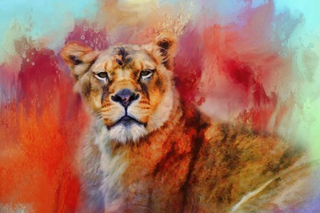 Colorful Expressions Lioness by Jai Johnson art print