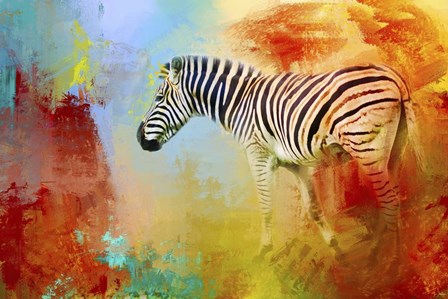 Colorful Expressions Zebra by Jai Johnson art print