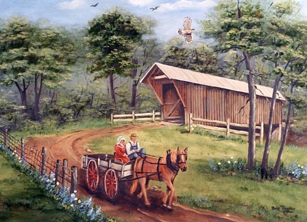 Bunker Hill Covered Bridge1800s by Arie Reinhardt Taylor art print