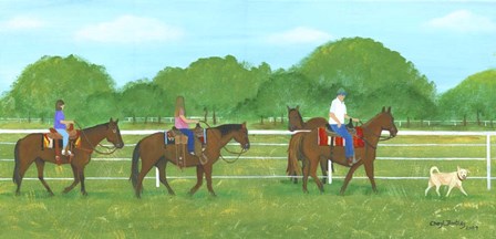 Country Horse Back Riding by Cheryl Bartley art print
