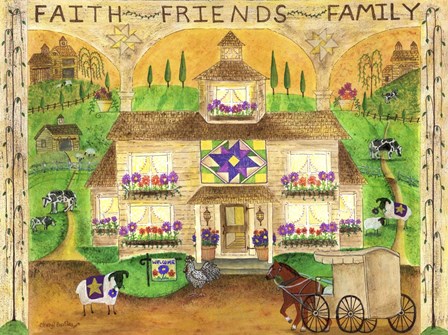Faith Friends Family by Cheryl Bartley art print