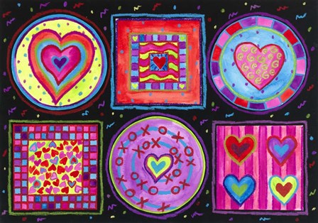 Black X's and O's by Claudia Interrante art print