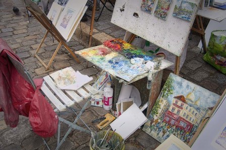 Monmartre Artist Working On Place du Tertre III by Cora Niele art print