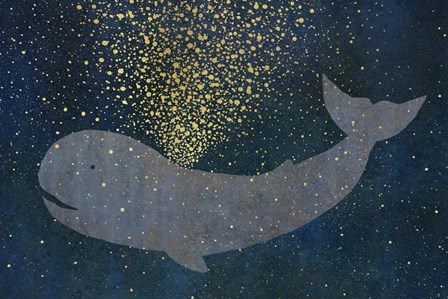 Gold Spraying Whale by Cora Niele art print