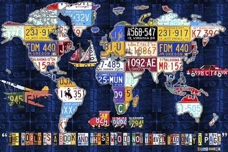 World Map 2016 Augustine by Design Turnpike art print