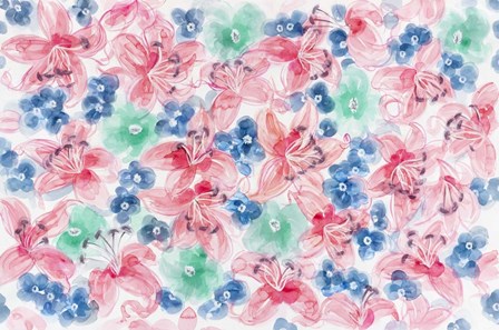 Festive Flower Patterns I by Li Bo art print