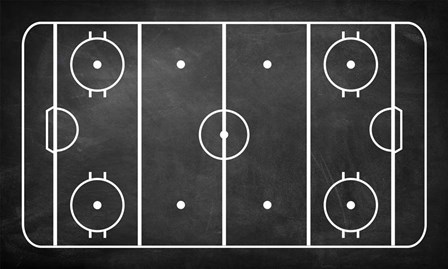 Ice Hockey Rink Chalkboard by Sports Mania art print