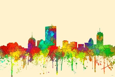 Boston Mas .Skyline-SG by Marlene Watson art print